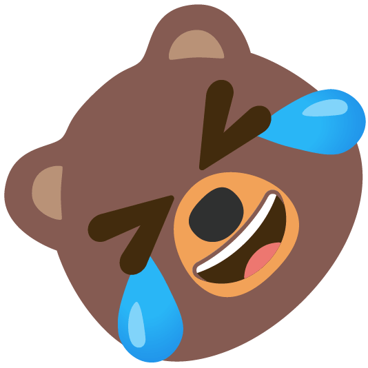 bear rolling on the floor laughing