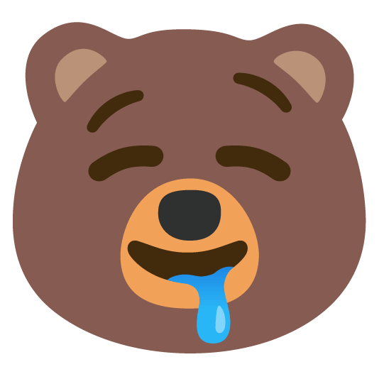 bear drooling face
