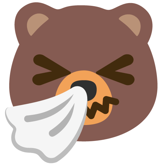 bear sneezing face