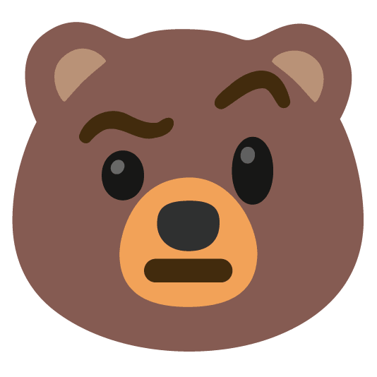 bear face with raised eyebrow