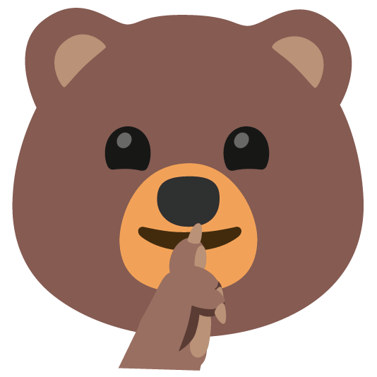 bear shushing face