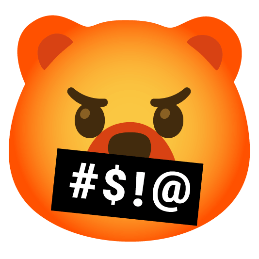 bear face with symbols on mouth