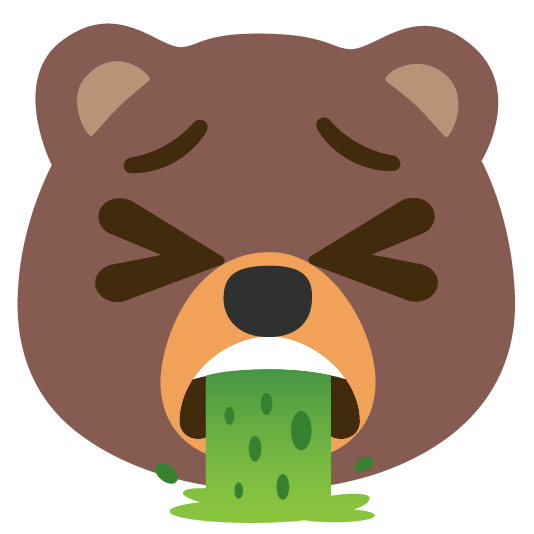 bear face vomiting