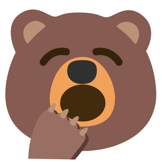 bear yawning face