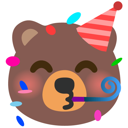 bear partying face