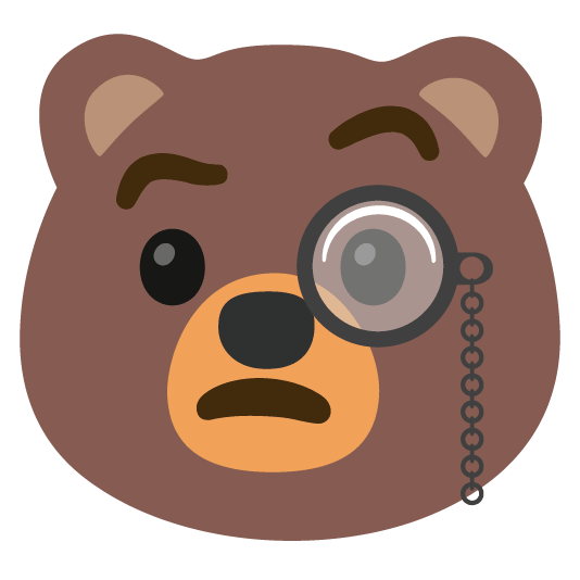 bear face with monocle