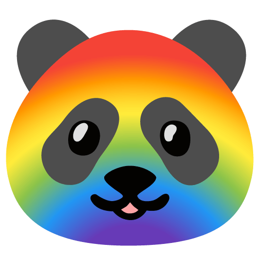 panda face rainbow