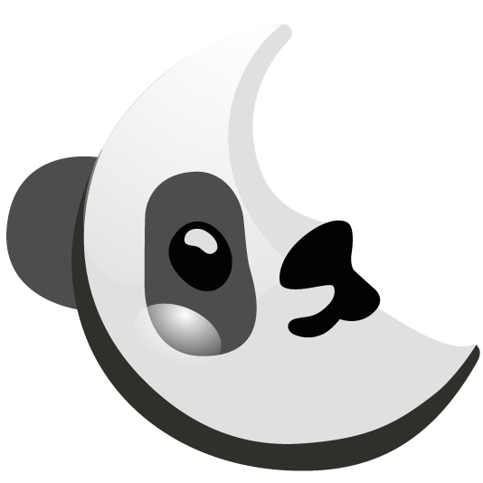 panda face last quarter moon with face