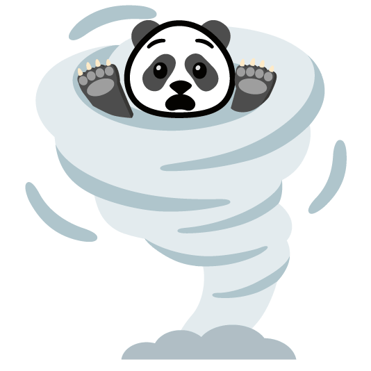 panda face tornado