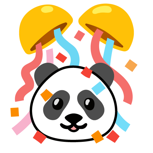 panda face confetti ball