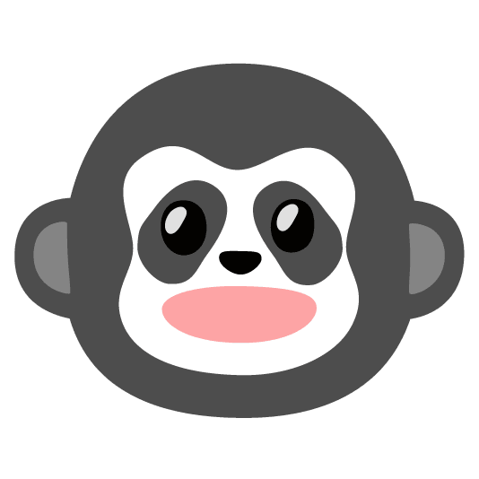 panda face monkey face