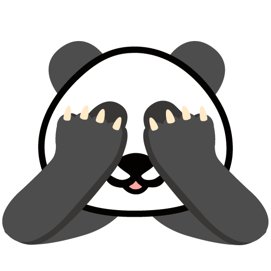 panda face see no evil