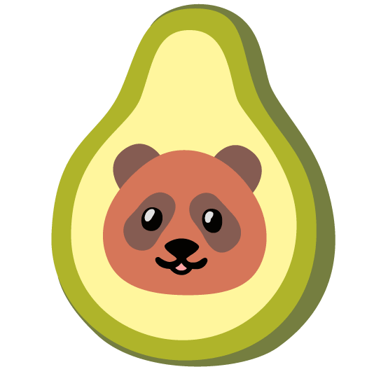 panda face avocado