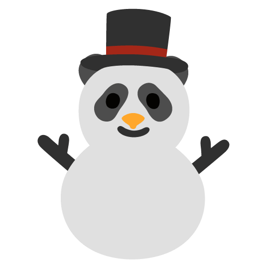 panda face snowman without snow