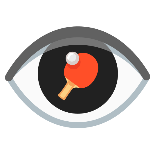 eye table tennis paddle and ball