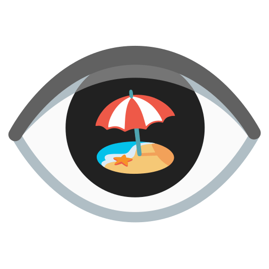 eye beach with umbrella