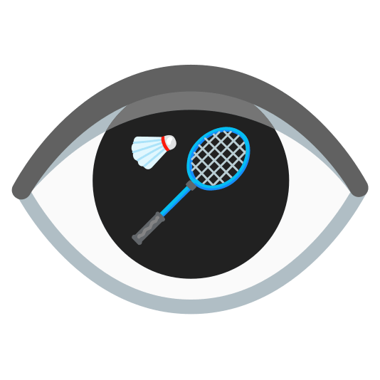 eye badminton racquet and shuttlecock