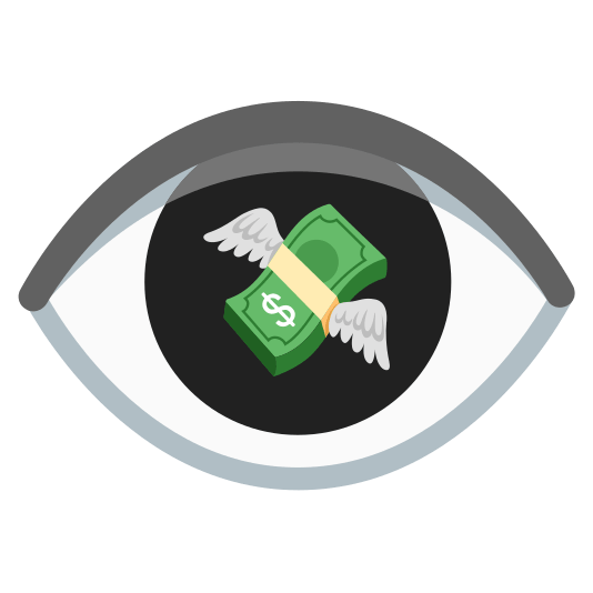 eye money with wings