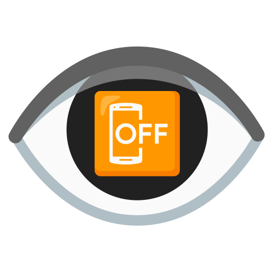 eye mobile phone off