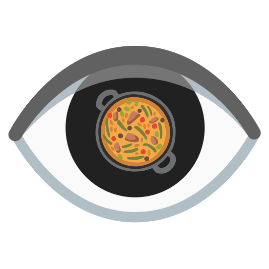 eye shallow pan of food