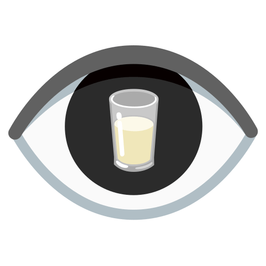 eye glass of milk