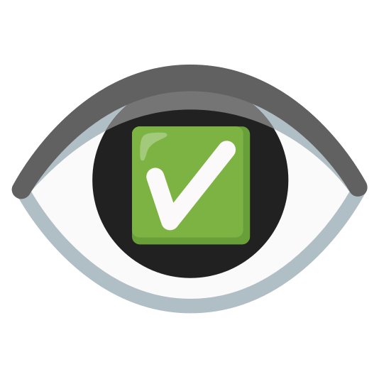 eye white check mark