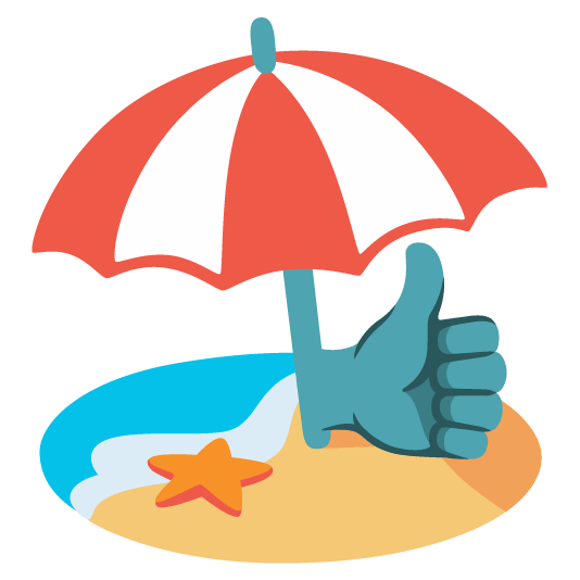 +1 beach with umbrella