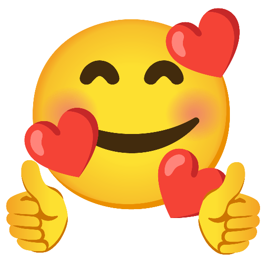 +1 smiling face with 3 hearts