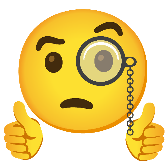 +1 face with monocle