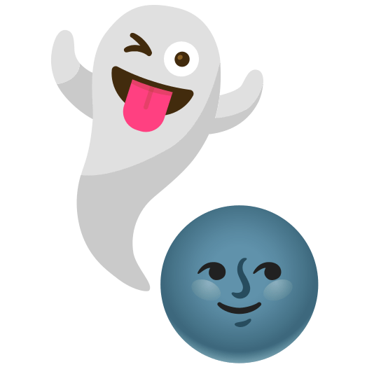 ghost new moon with face