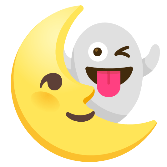 ghost last quarter moon with face