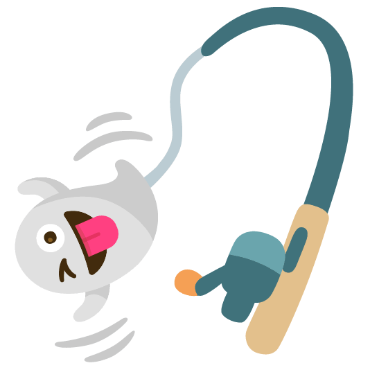 ghost fishing pole and fish