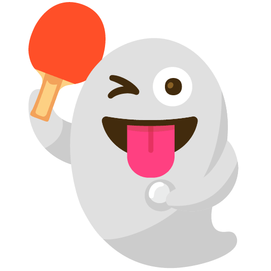 ghost table tennis paddle and ball