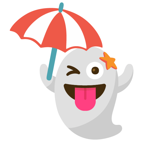 ghost beach with umbrella