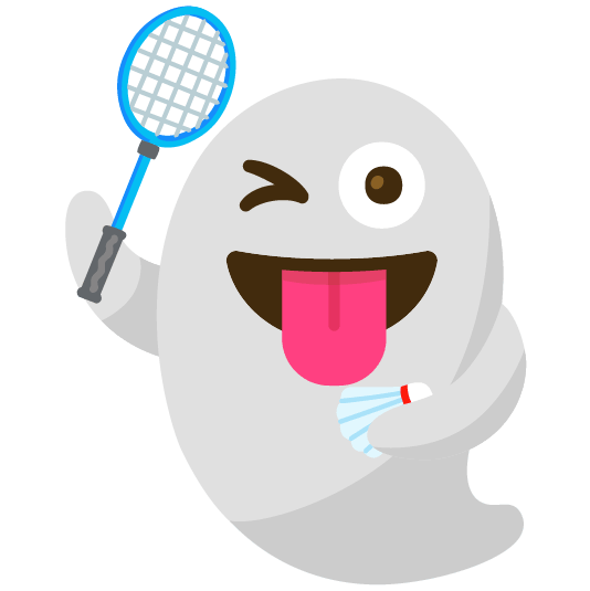 ghost badminton racquet and shuttlecock