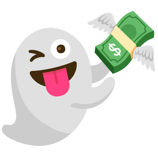 ghost money with wings