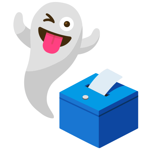 ghost ballot box with ballot
