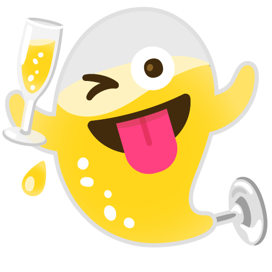 ghost clinking glasses