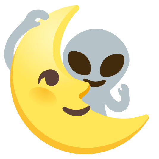 alien last quarter moon with face
