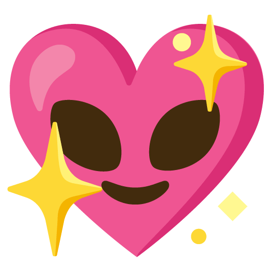 alien sparkling heart