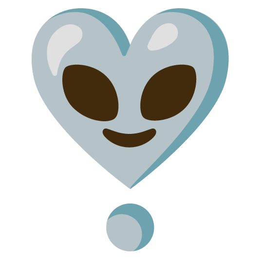 alien heavy heart exclamation mark ornament