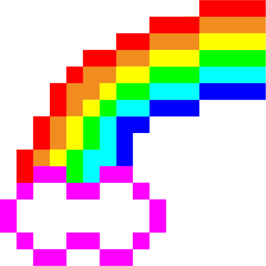 space invader rainbow