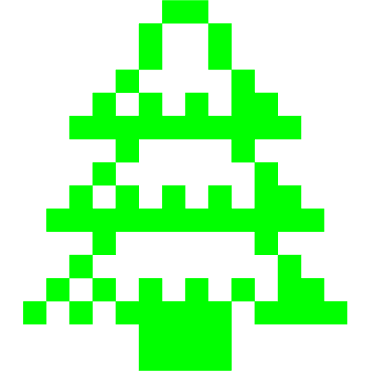 space invader evergreen tree