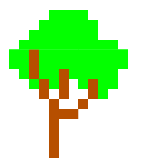 space invader deciduous tree