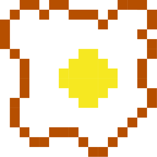 space invader fried egg