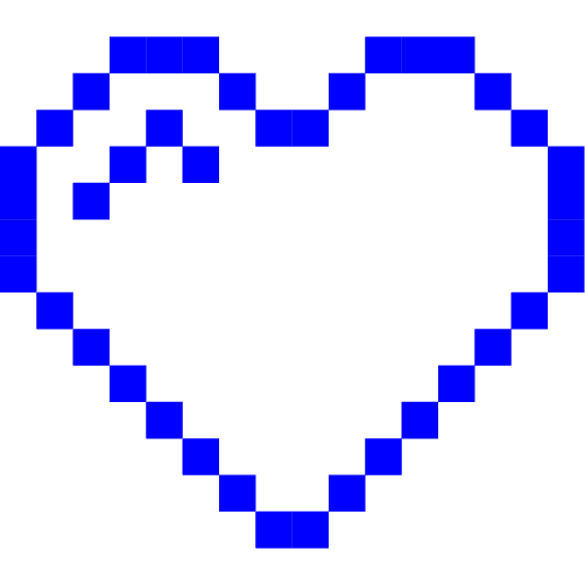 space invader blue heart