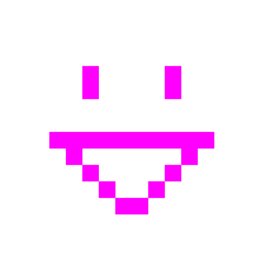 space invader grinning