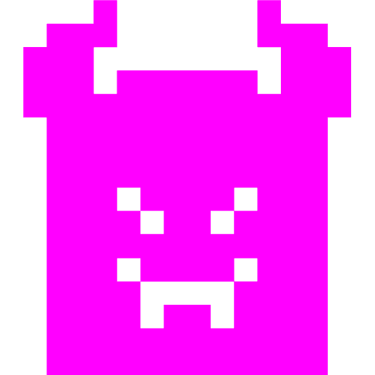 space invader smiling imp