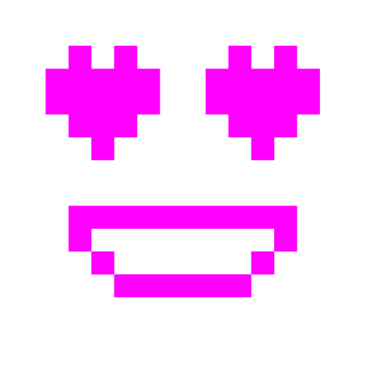 space invader heart eyes