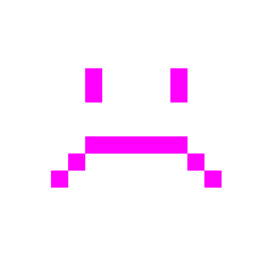 space invader slightly frowning face